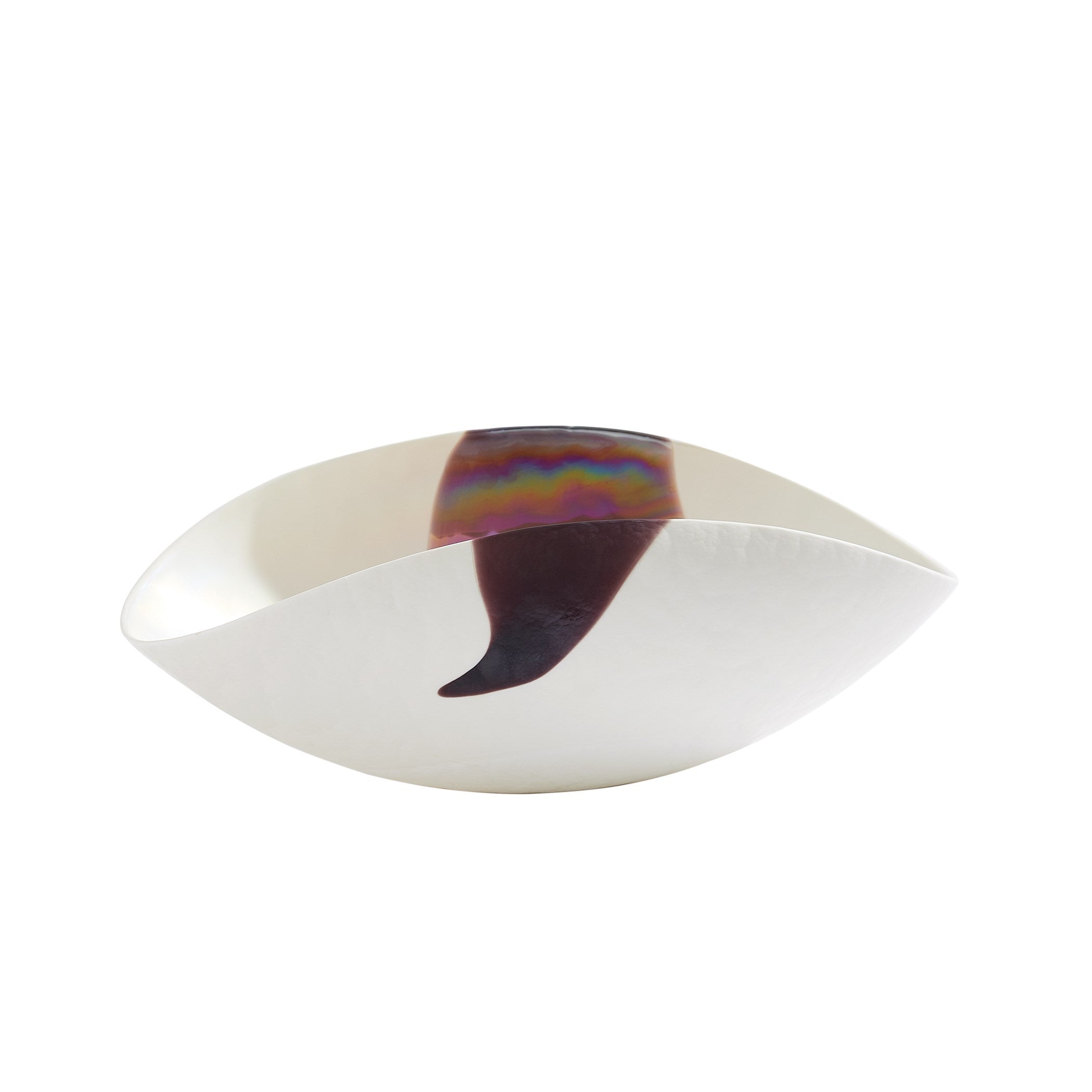Global Views Mirabelle Bowl Ivory/Plum