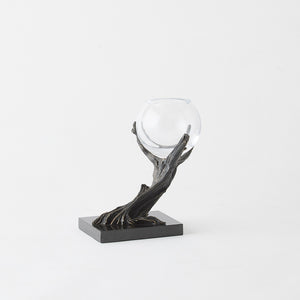 Global Views Monterey Vase Holder Natural Iron