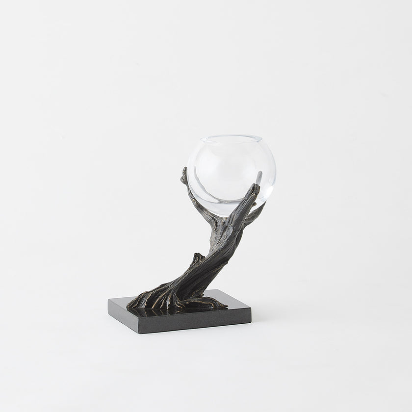 Global Views Monterey Vase Holder Natural Iron