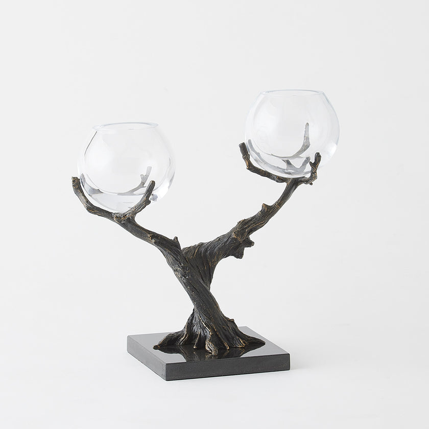 Global Views Monterey Vase Holder Natural Iron