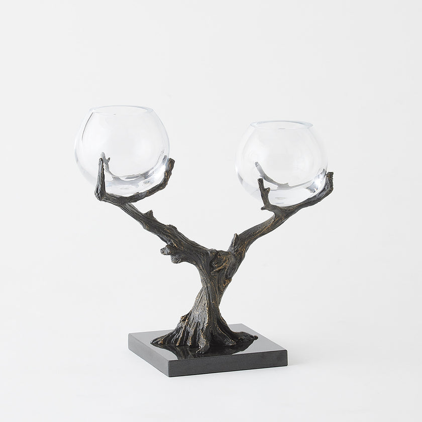 Global Views Monterey Vase Holder Natural Iron