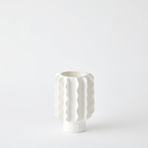 Global Views Frilled Vase Matte White