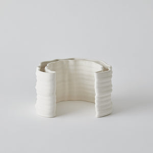 Global Views Crescent Printed Vase Matte White