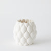 Global Views Pillowed Printed Cylinder Vase Matte White