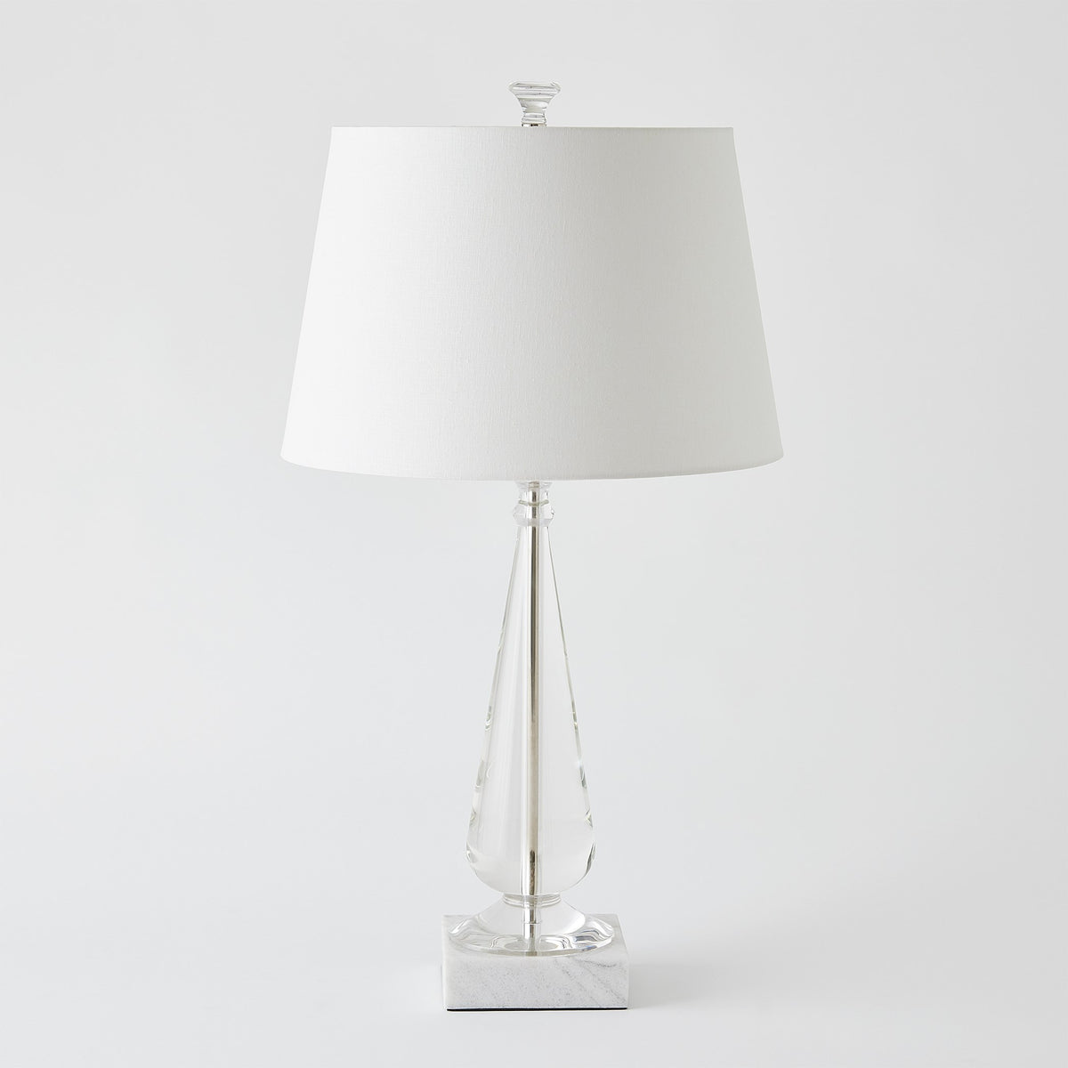 Global Views Tapered Crystal Lamp w/Marble Base