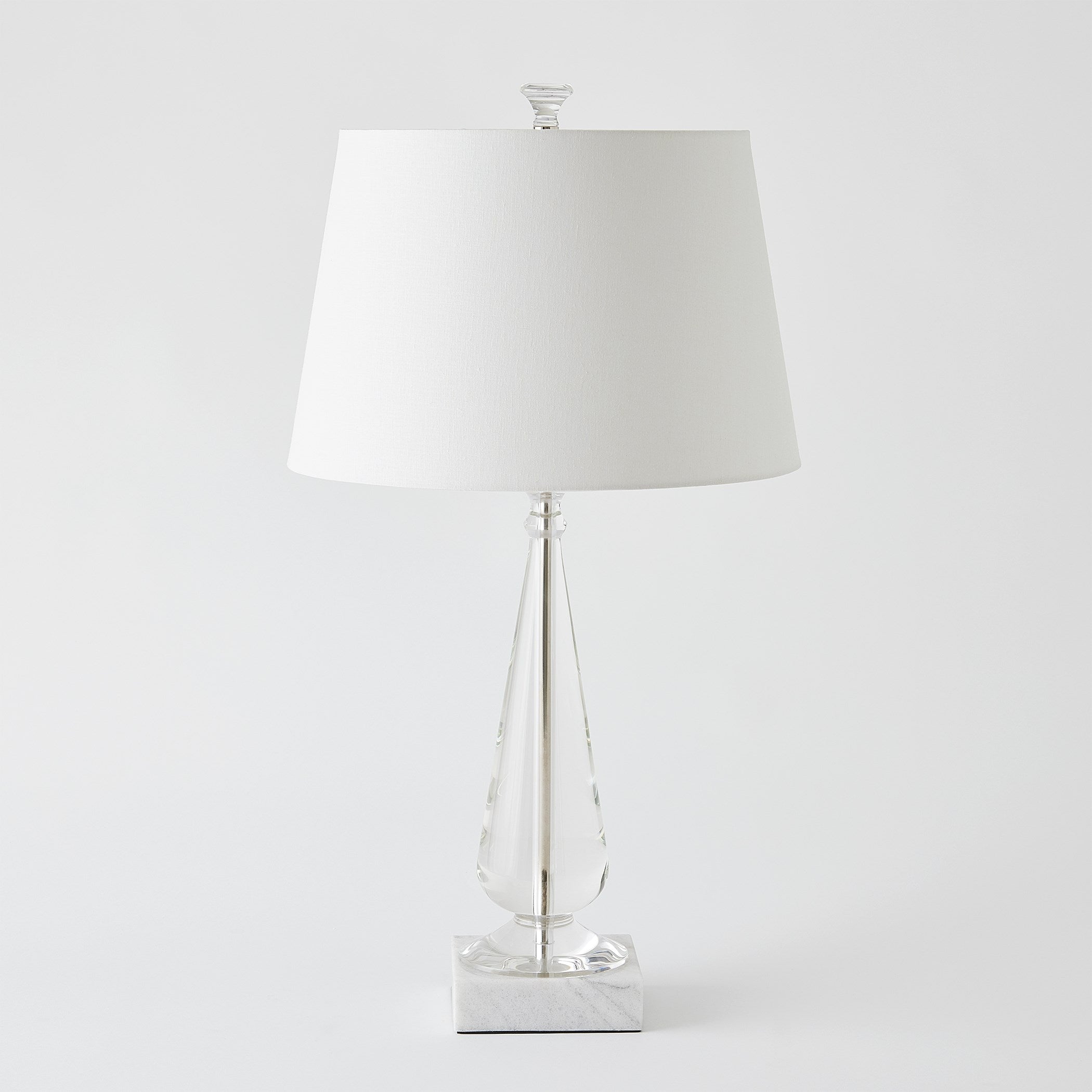 Global Views Tapered Crystal Lamp w/Marble Base