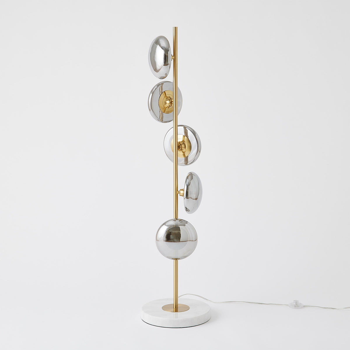 Global Views Stellar Floor Lamp-Smoke/Brass