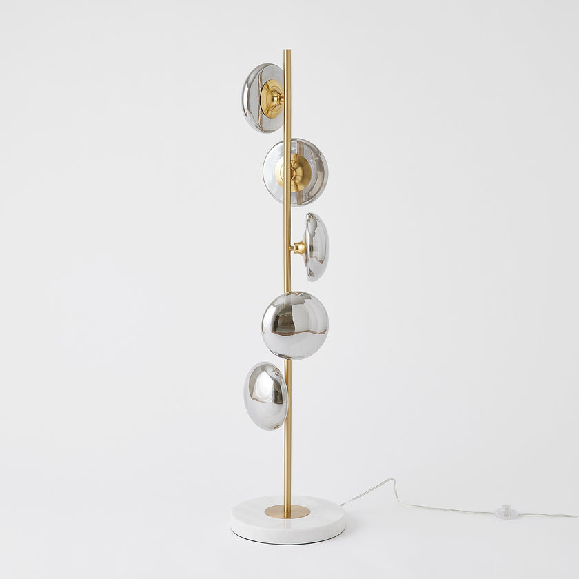 Global Views Stellar Floor Lamp-Smoke/Brass