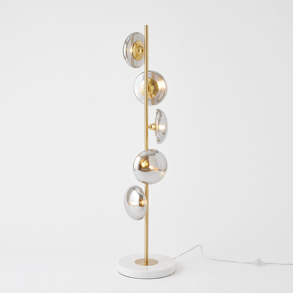 Global Views Stellar Floor Lamp-Smoke/Brass