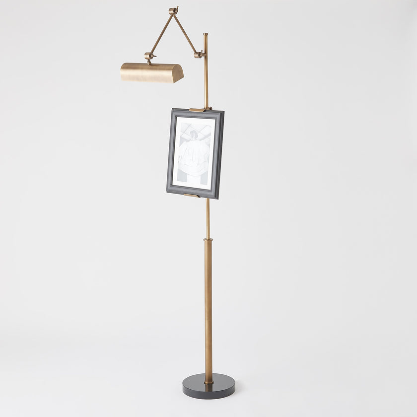 Global Views Display Floor Lamp-Brass