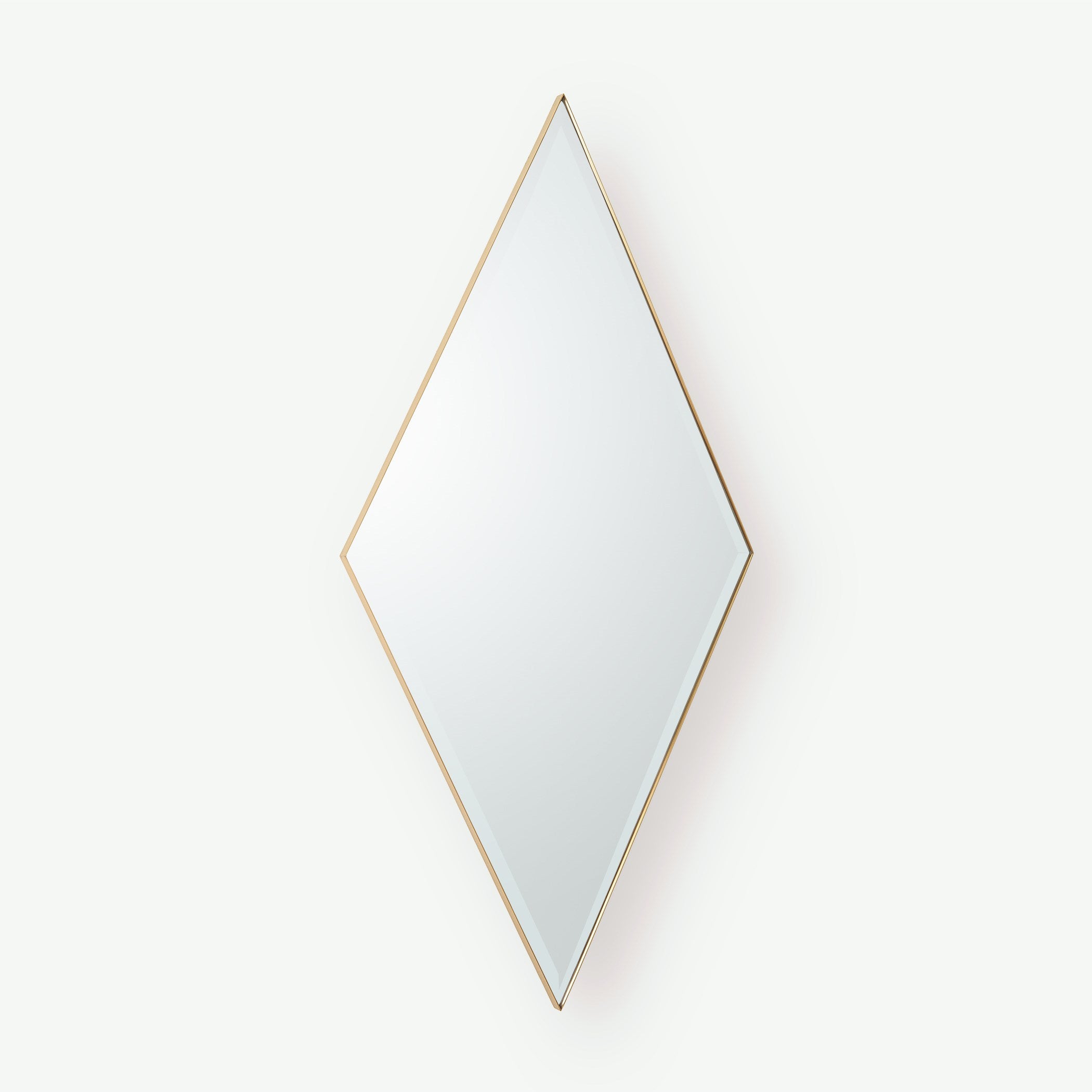 Global Views Elongated Diamond Mirror Brass