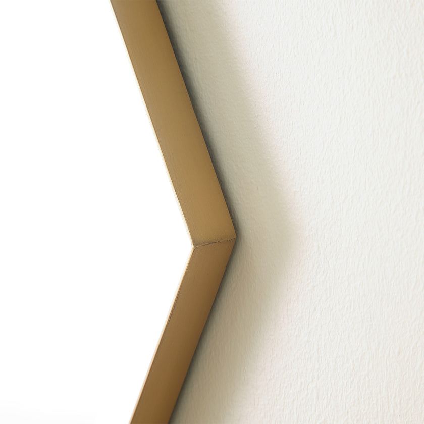 Global Views Elongated Diamond Mirror Brass