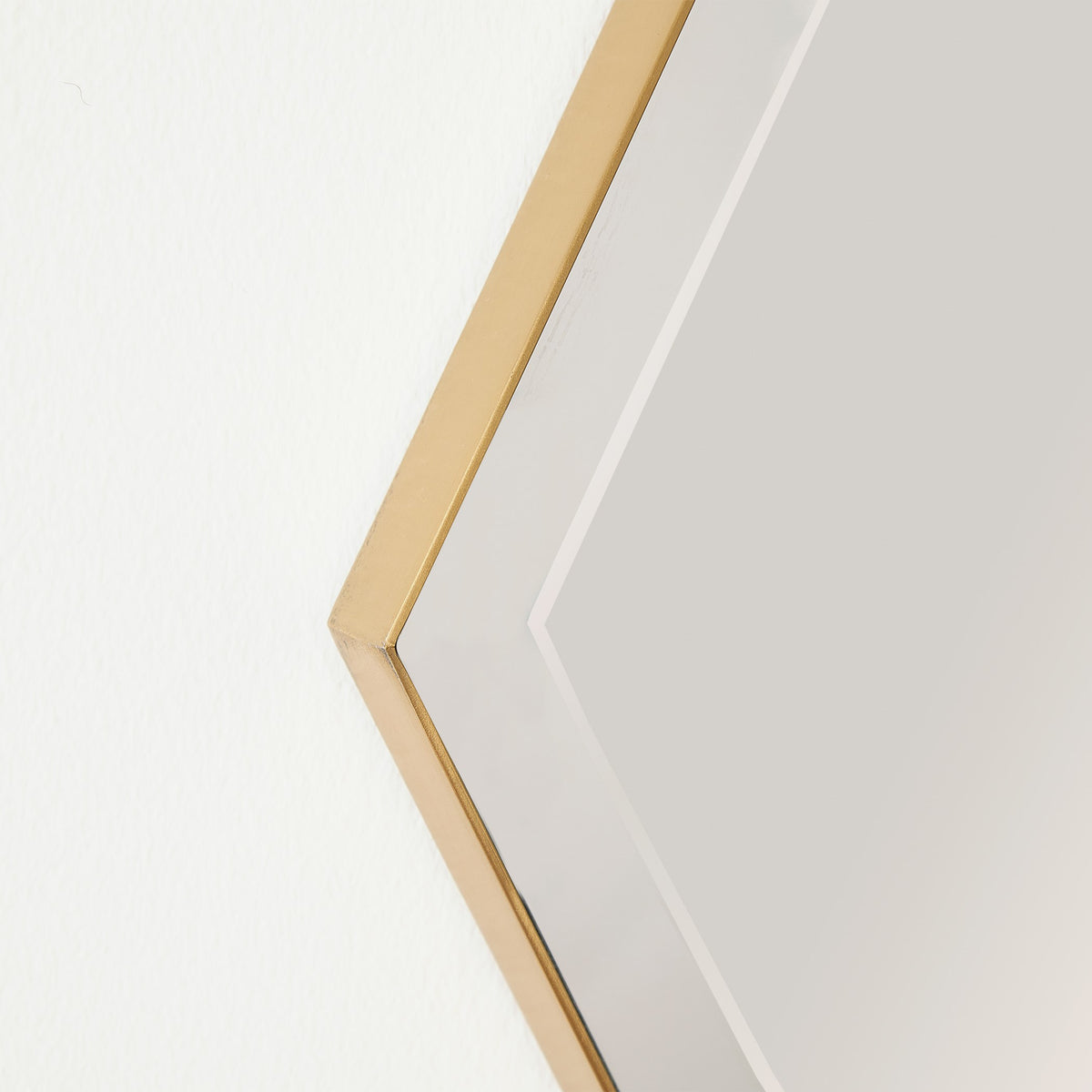 Global Views Elongated Diamond Mirror Brass