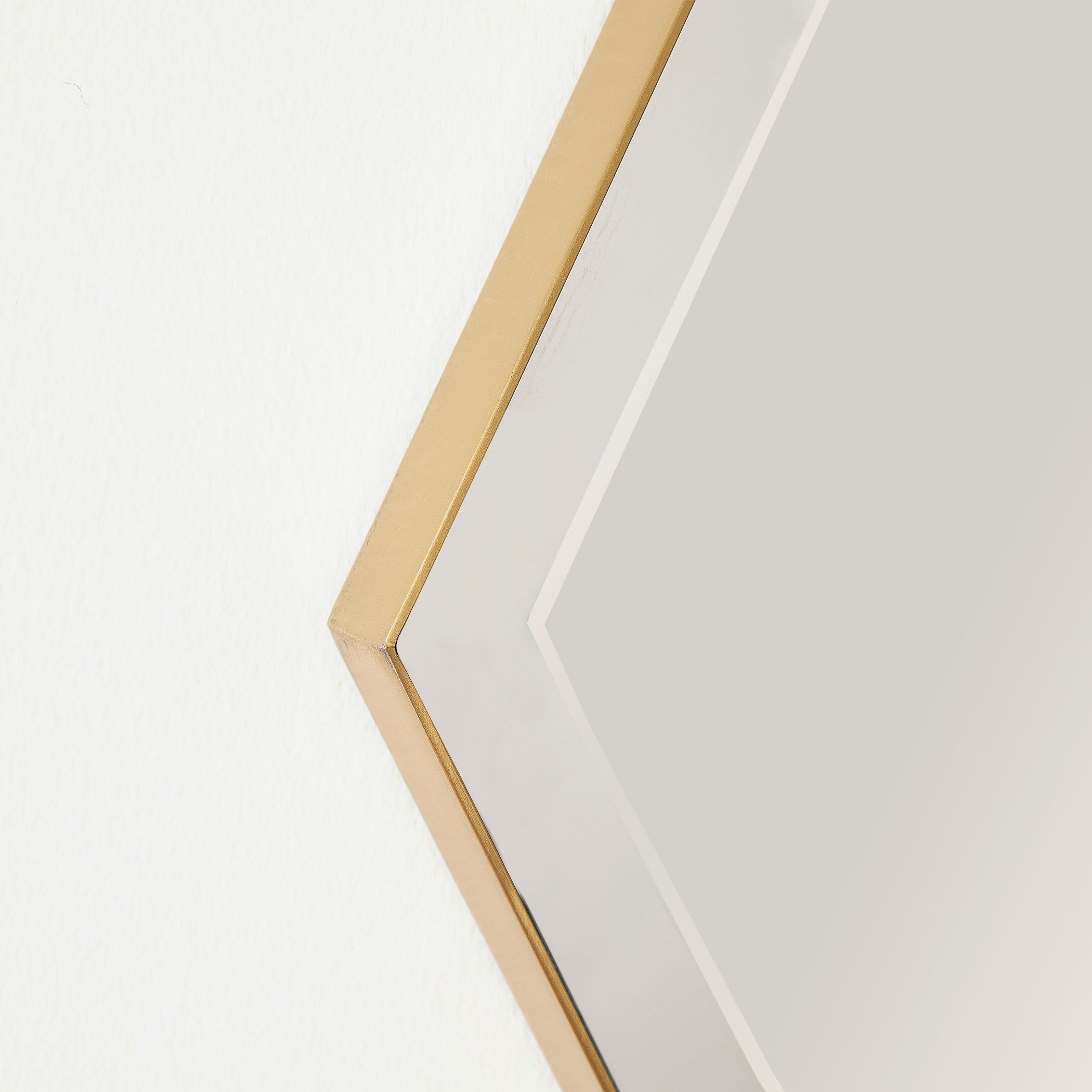 Global Views Elongated Diamond Mirror Brass