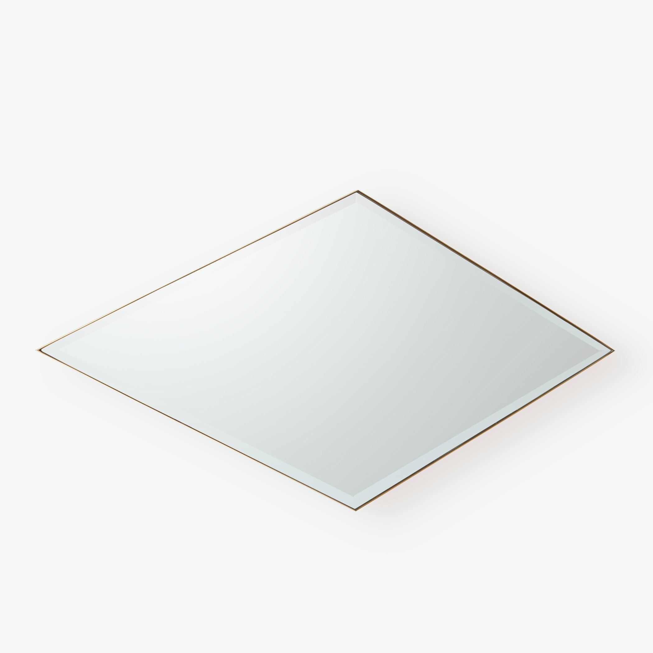 Global Views Elongated Diamond Mirror Brass