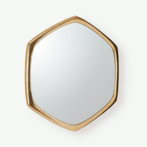Global Views Hexagon Mirror-Gold