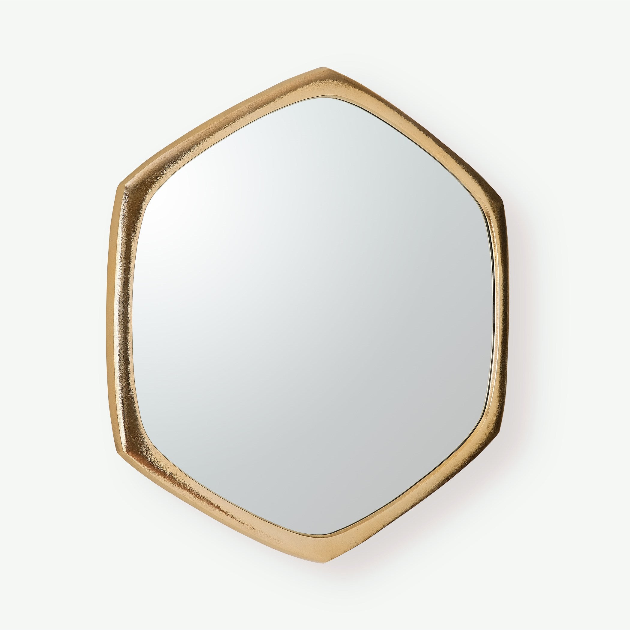 Global Views Hexagon Mirror-Gold