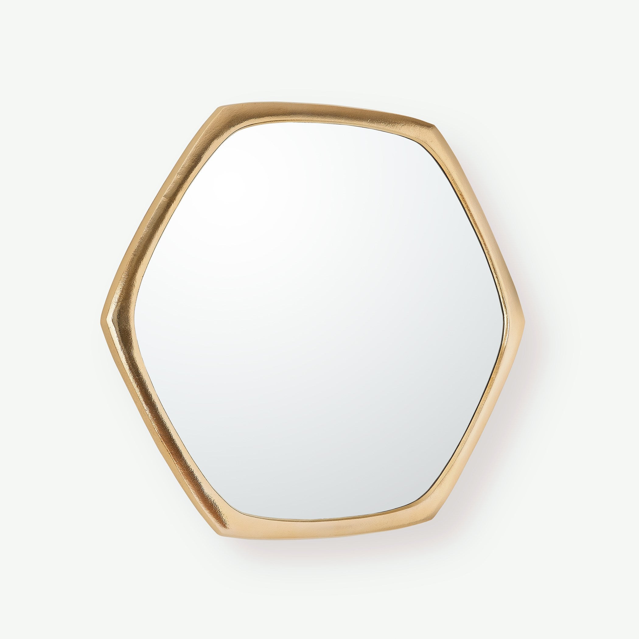 Global Views Hexagon Mirror-Gold