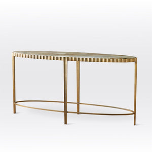 Global Views Vintage Brass Calacatta Gold Marble Liberty Console