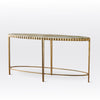 Global Views Vintage Brass Calacatta Gold Marble Liberty Console