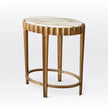 Global Views Vintage Brass Calacatta Gold Marble Liberty Accent Table