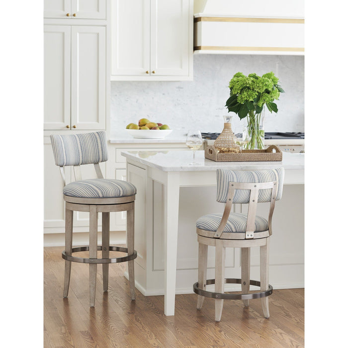 Barclay Butera Malibu Cliffside Swivel Upholstered Bar Stool - 19.5 Inch