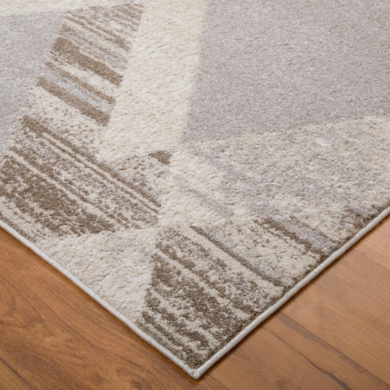 Feizy Vancouver 39NRF Modern Geometric Rug in Tan/Brown/Ivory