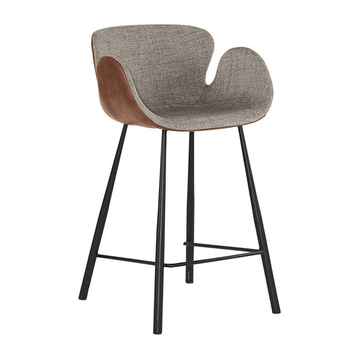 Sunpan Waldo Counter Stool - November Grey / Cinnamon Brown