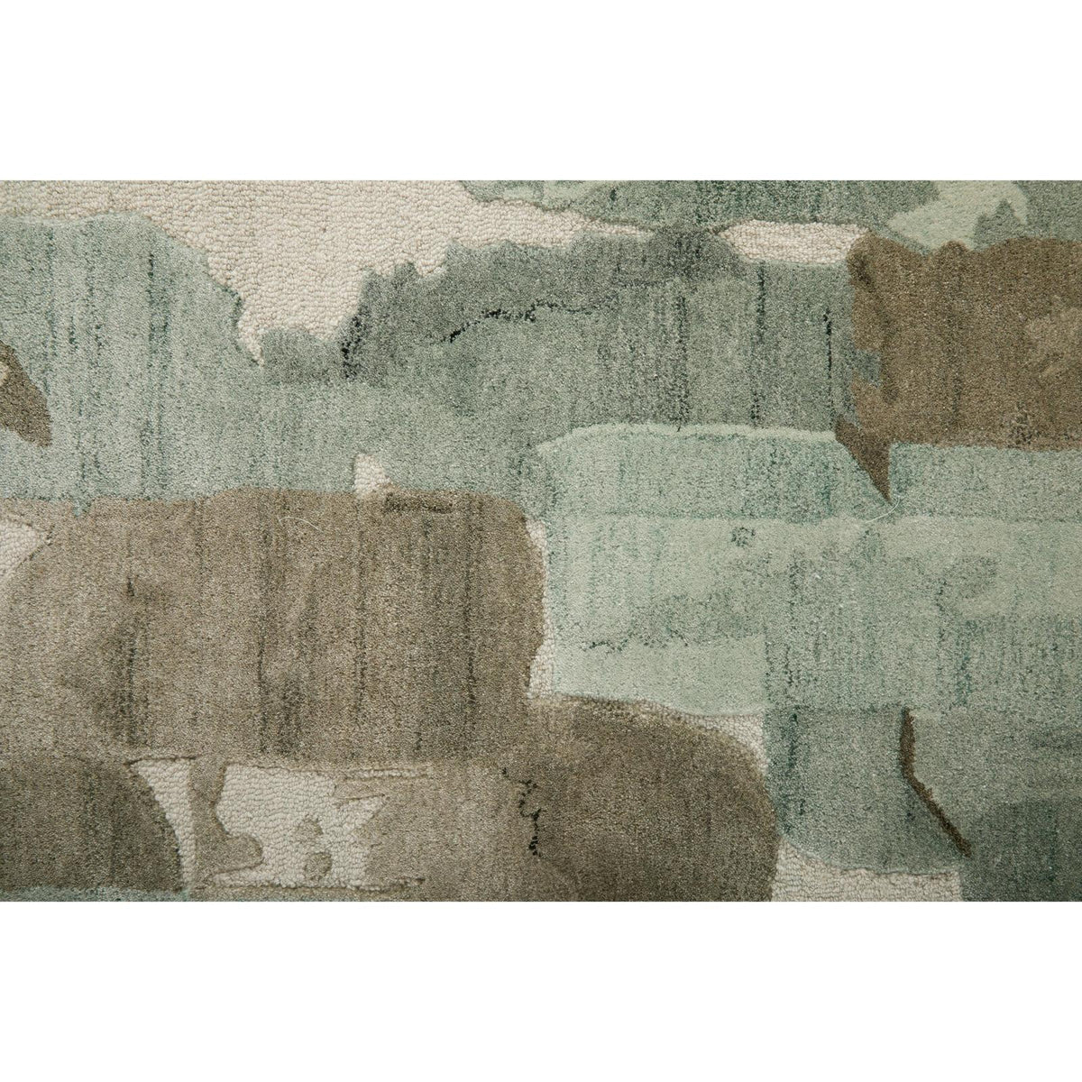 Feizy Kendall 8A59F Modern Abstract Rug in Green/Brown/Ivory