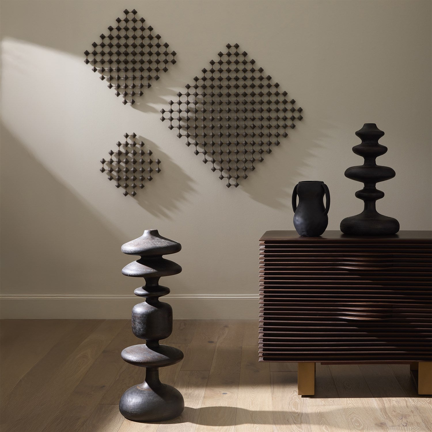 Global Views Wood Brass Ramus Wall Art