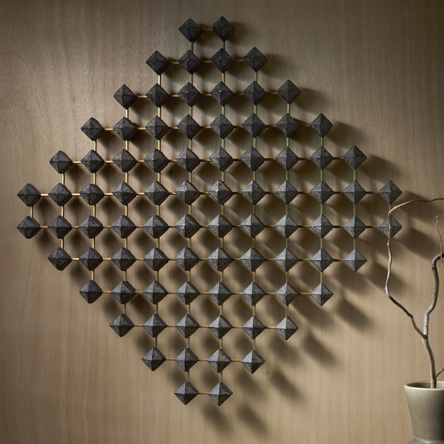 Global Views Wood Brass Ramus Wall Art