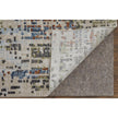 Feizy Sonora 39NVF Modern Abstract Rug in Ivory/Green/Blue