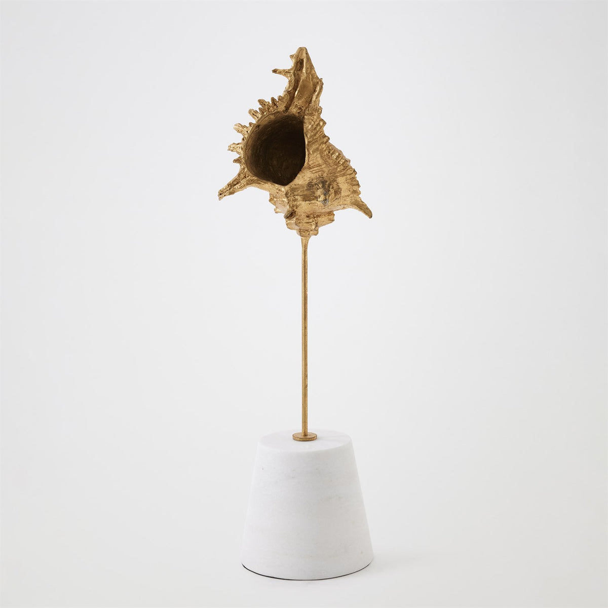 Global Views Gold Leaf Shells on Marble Miter