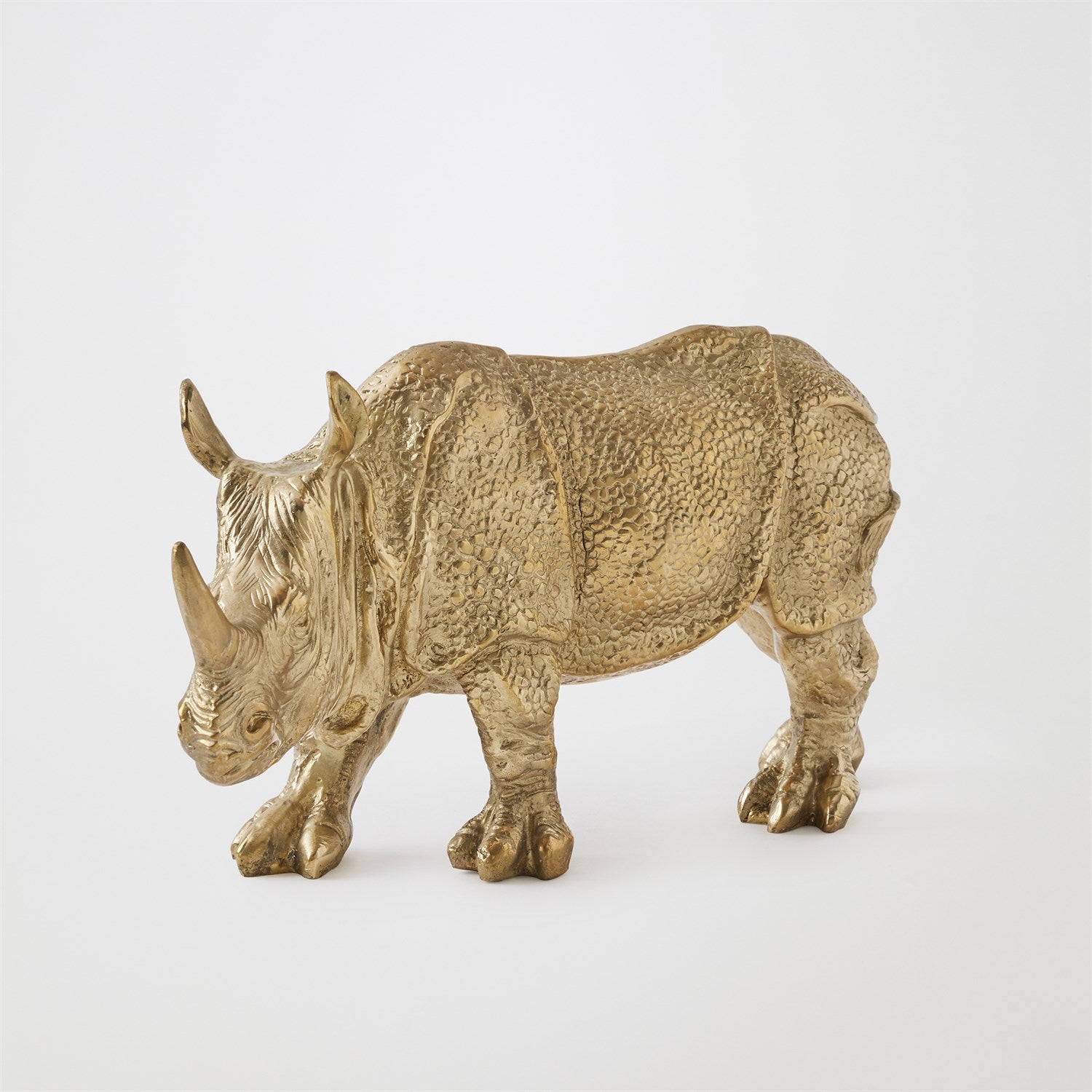 Global Views Brass Rhino Sculpture