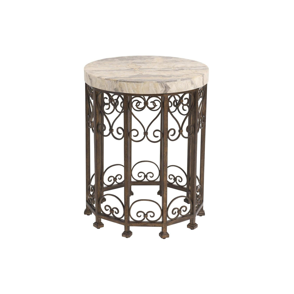 Barclay Butera Montecito Lowery Round Metal Accent Table