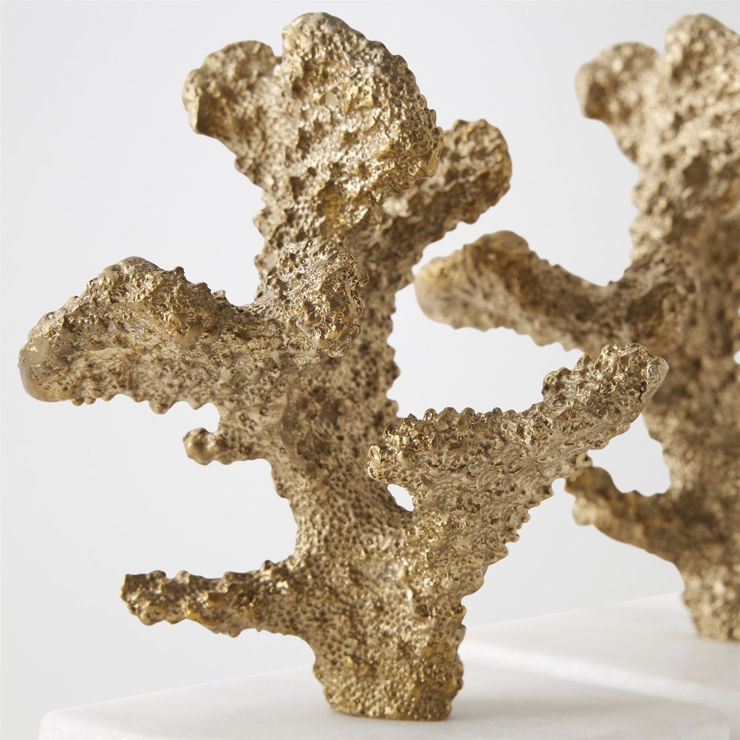 Global Views Brass Coral Sculptures Pair