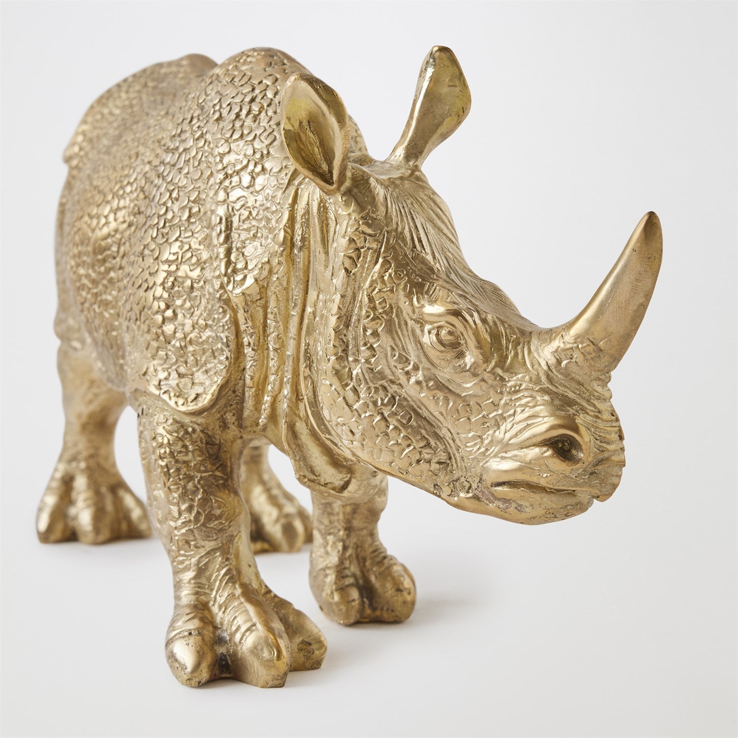 Global Views Brass Rhino Sculpture