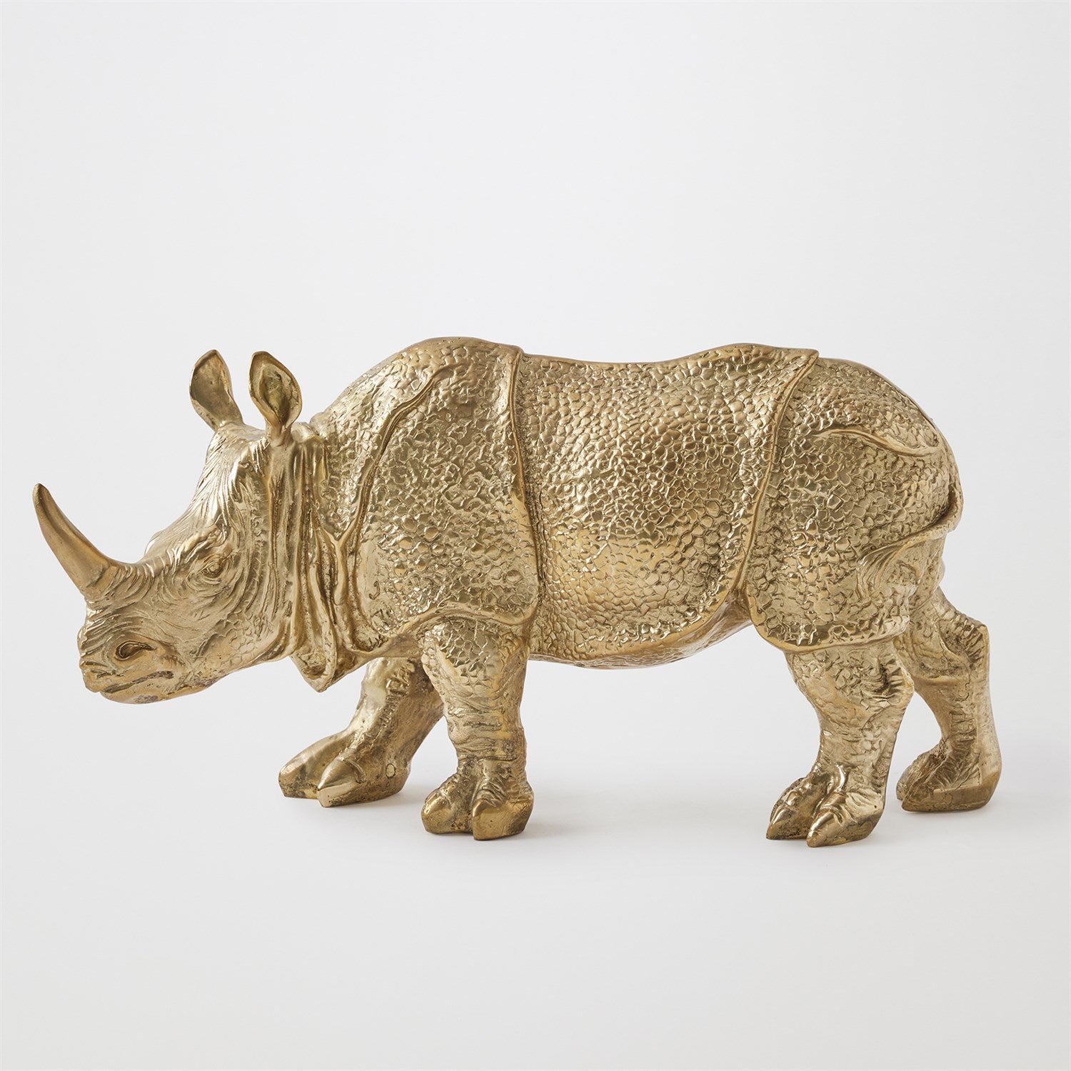 Global Views Brass Rhino Sculpture