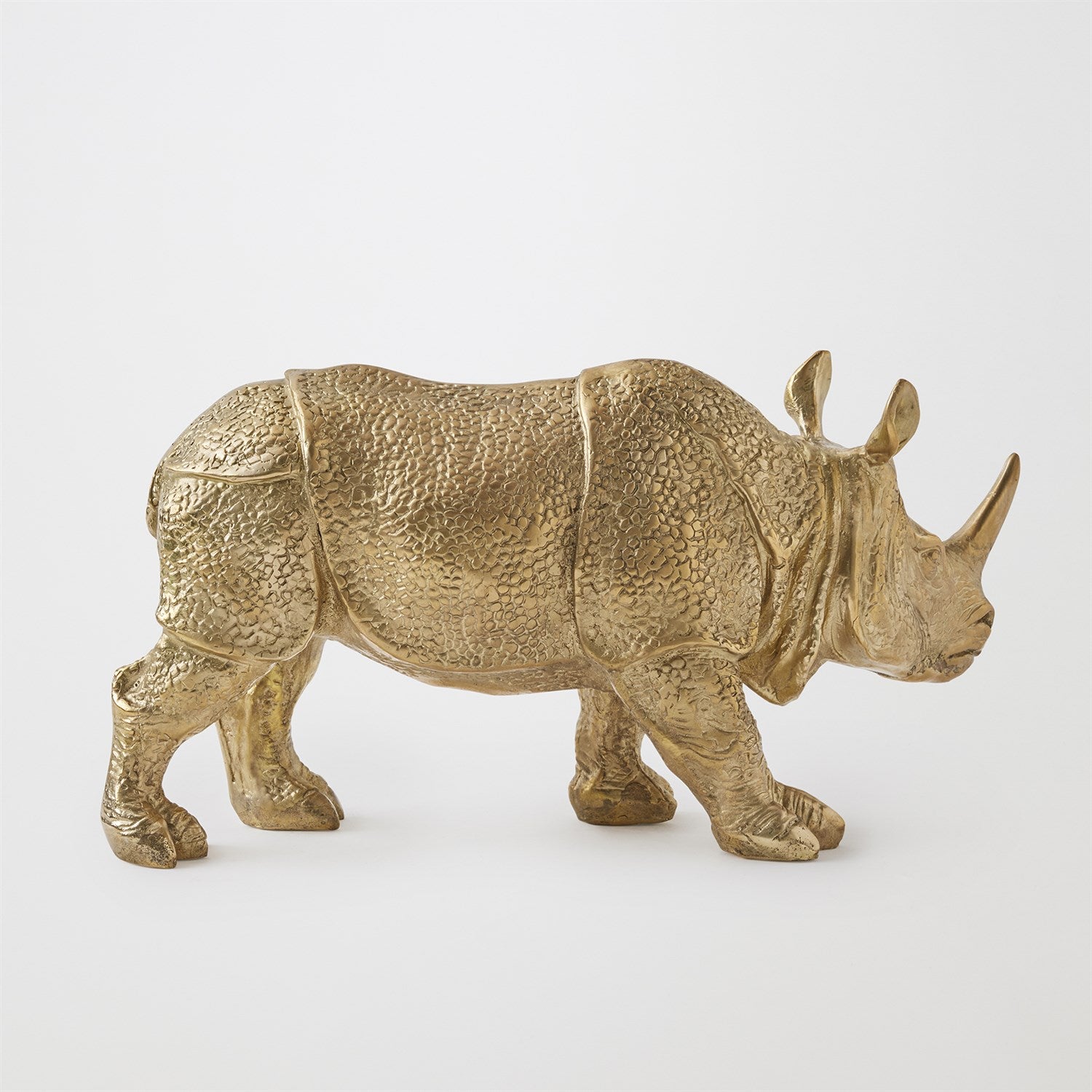Global Views Brass Rhino Sculpture