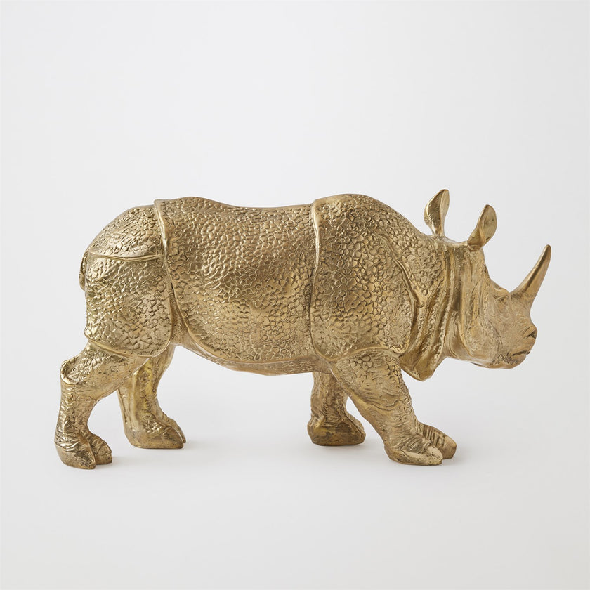 Global Views Brass Rhino Sculpture