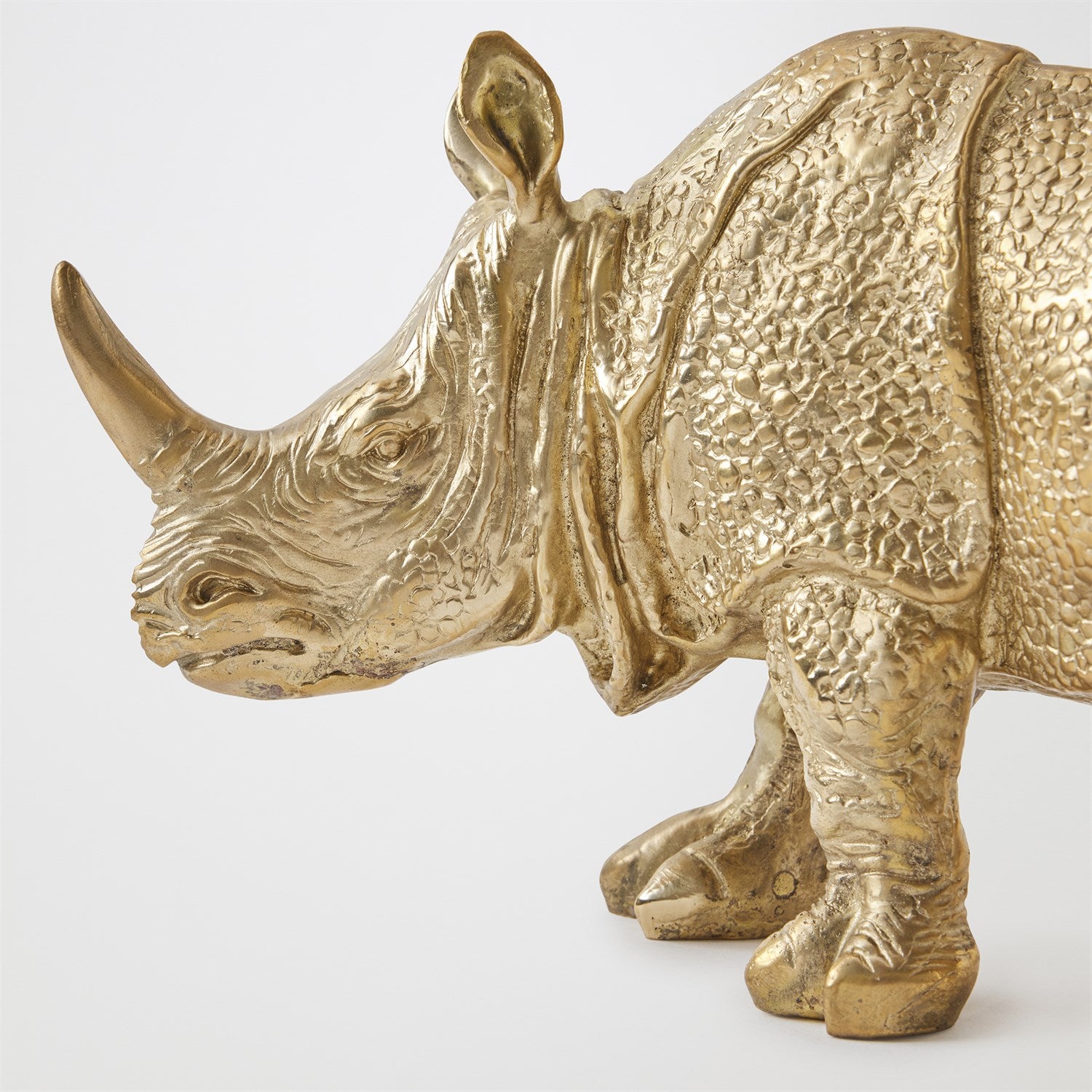 Global Views Brass Rhino Sculpture