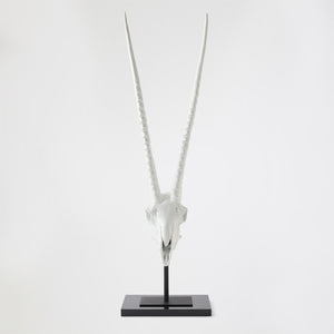 Global Views Matte White Gemsbok Skull Sculpture