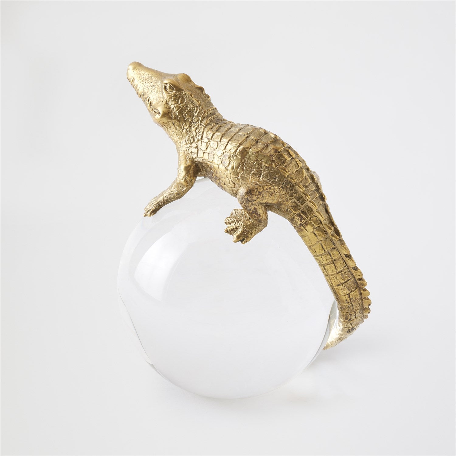 Global Views Brass Alligator on Orb