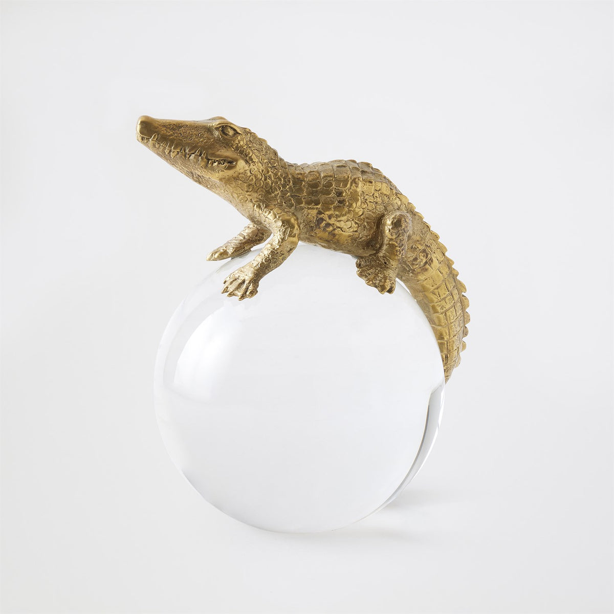 Global Views Brass Alligator on Orb