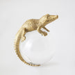 Global Views Brass Alligator on Orb