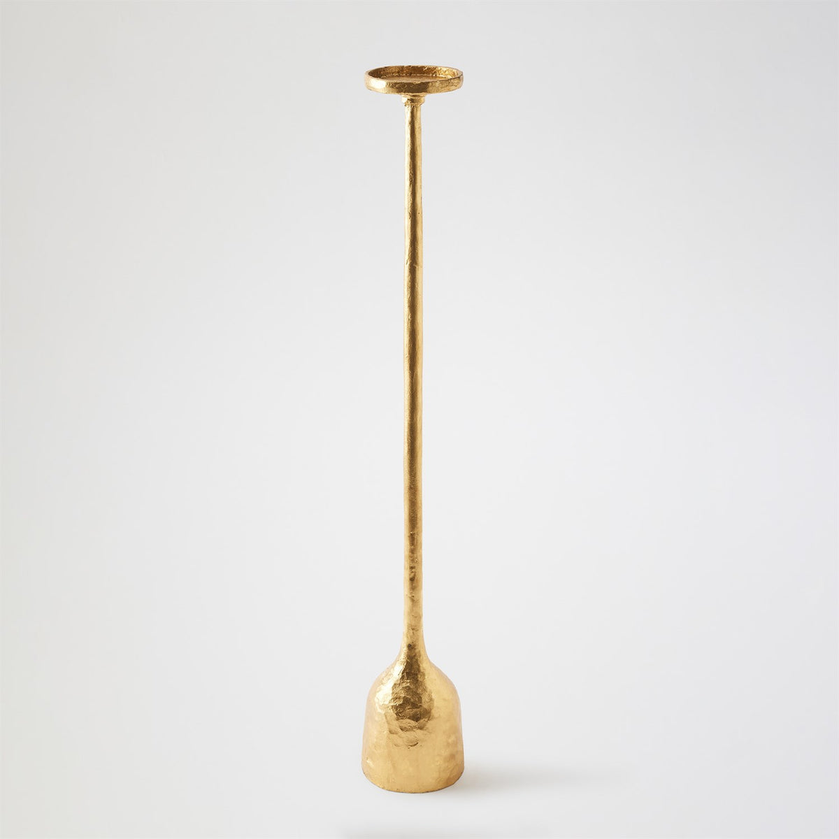 Global Views Gold Leaf Forged Pillar Candle Holder