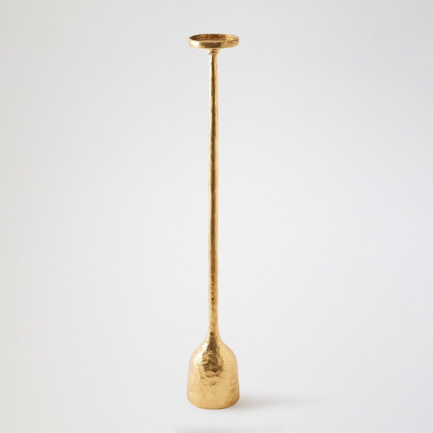 Global Views Gold Leaf Forged Pillar Candle Holder