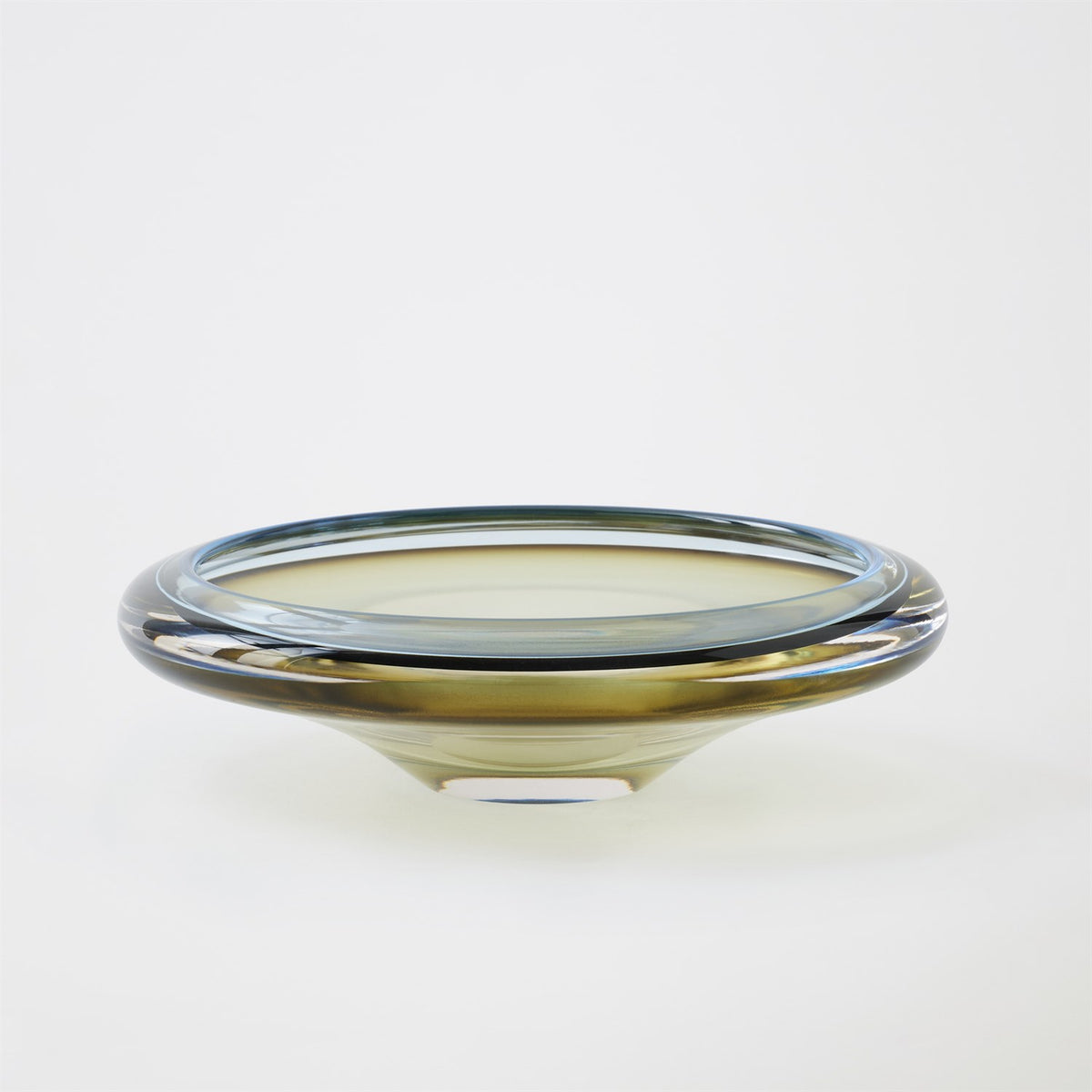 Global Views Blue Topaz Rolled Lip Bowl
