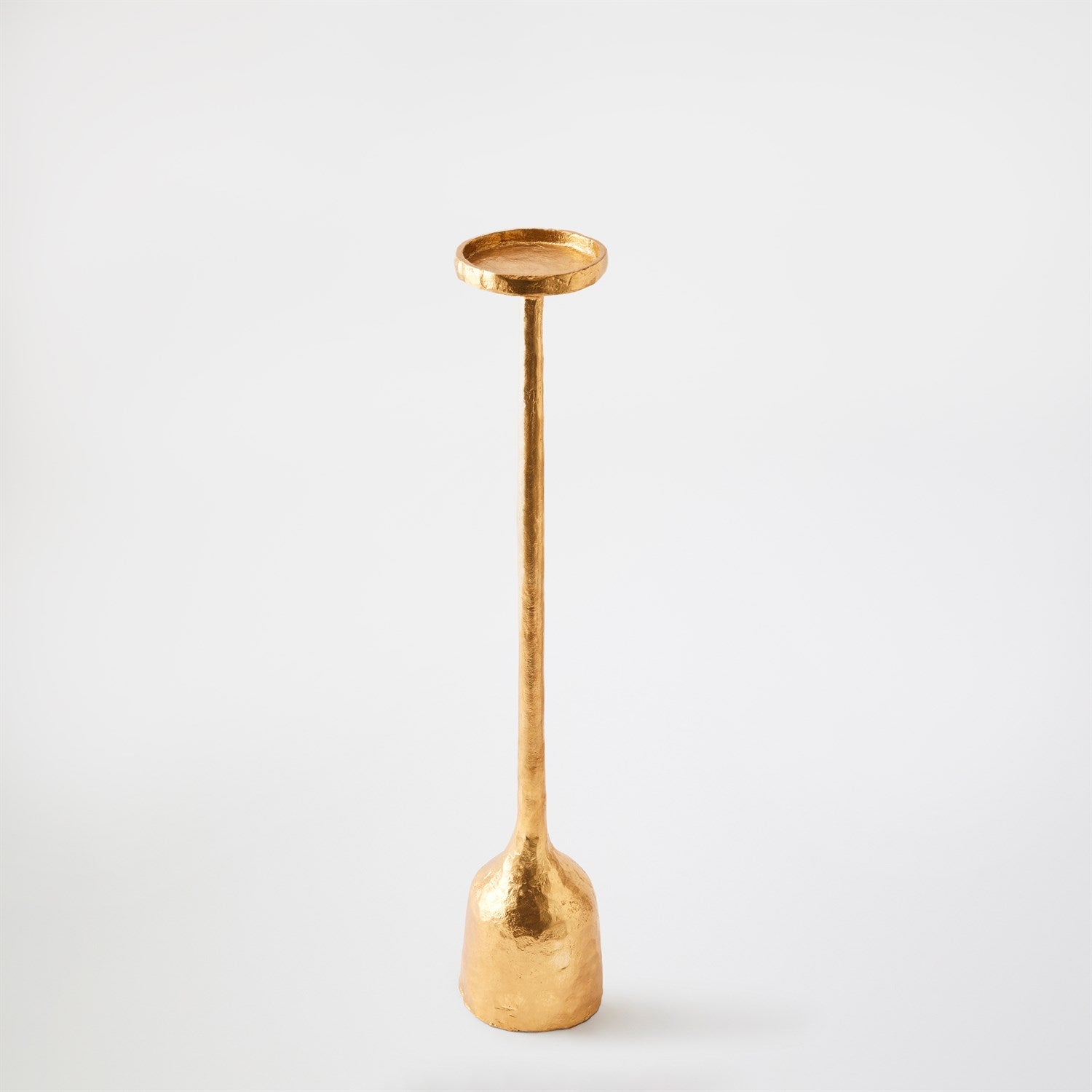 Global Views Gold Leaf Forged Pillar Candle Holder