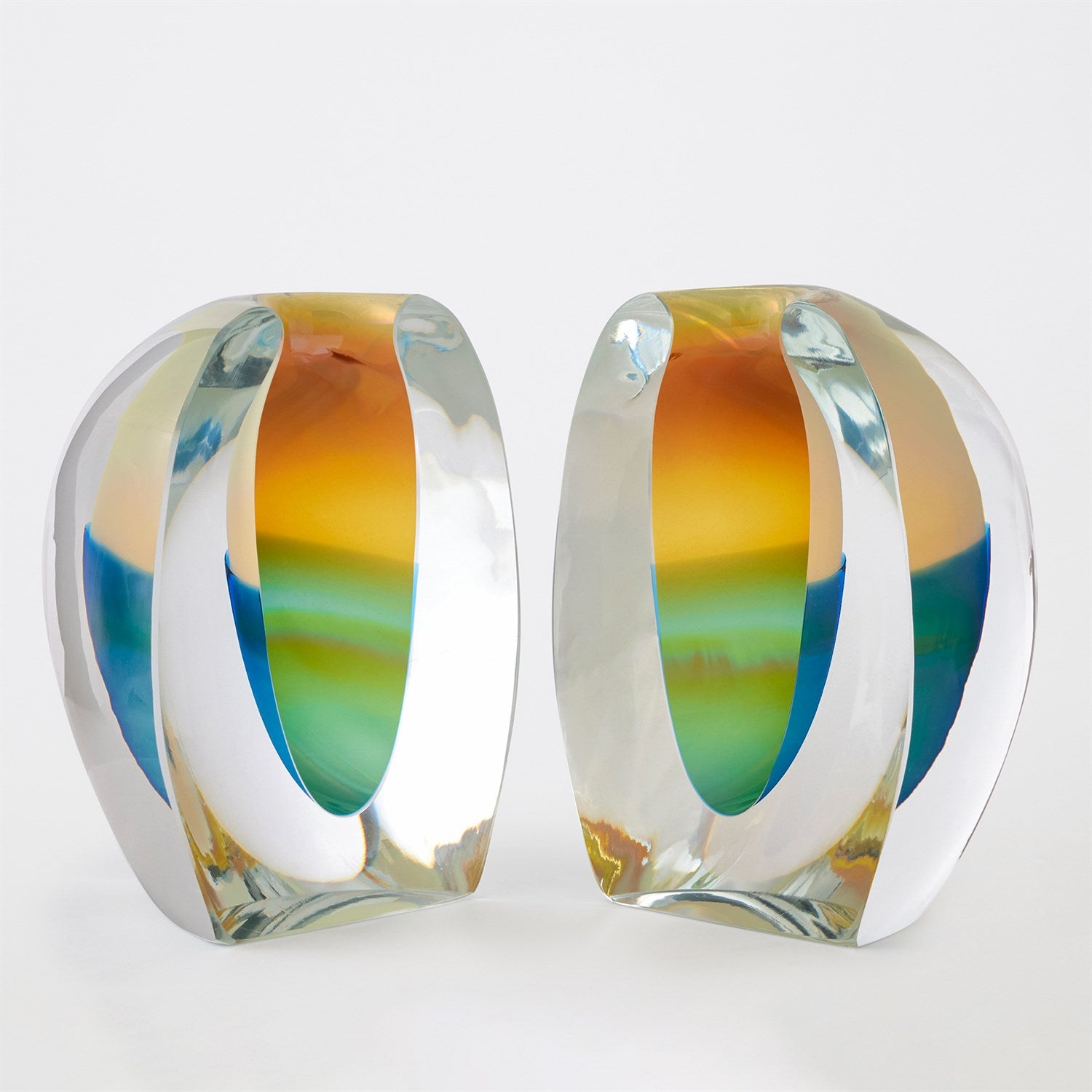 Global Views Blue Split Vase Bookend